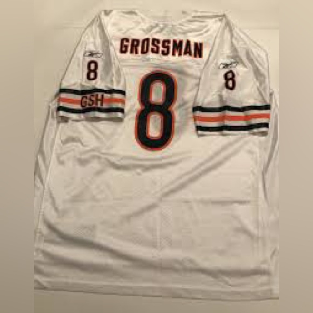 White NFL / Reebok Football Jersey with Number 8 Grossman